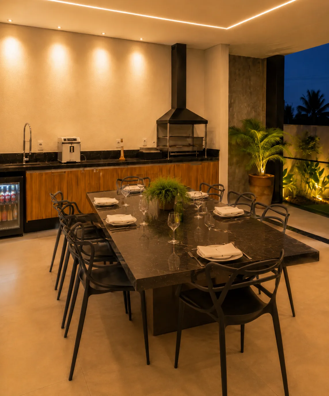 Perspectiva da área gourmet da Residência Horizonte 135